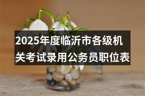 2025年度临沂市各级机关考试录用公务员职位表 图片